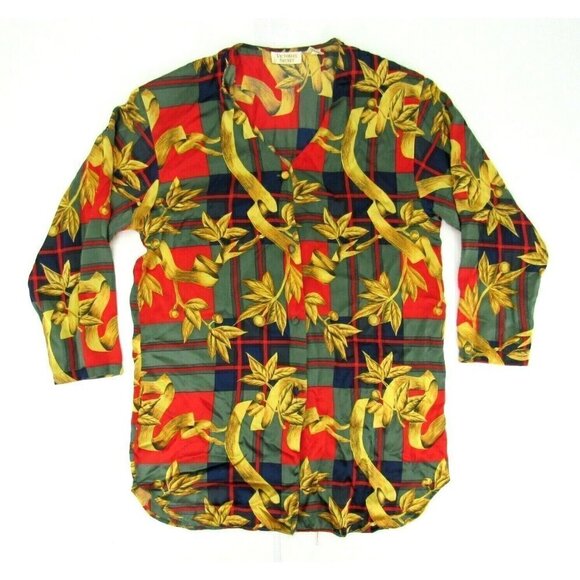 Victoria's Secret Women's‎ Pajama Shirt Size M/L Vintage Gold Label 100% Silk - Picture 1 of 5